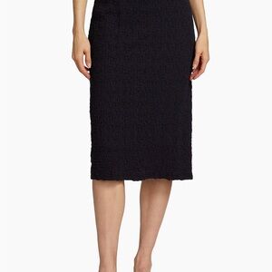 Vince Textured Dark Blue Pencil Skirt stretch midi length size S NWT